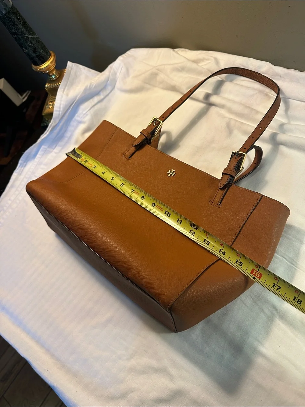 Tory Burch Cognac Leather Double-Handle Tote